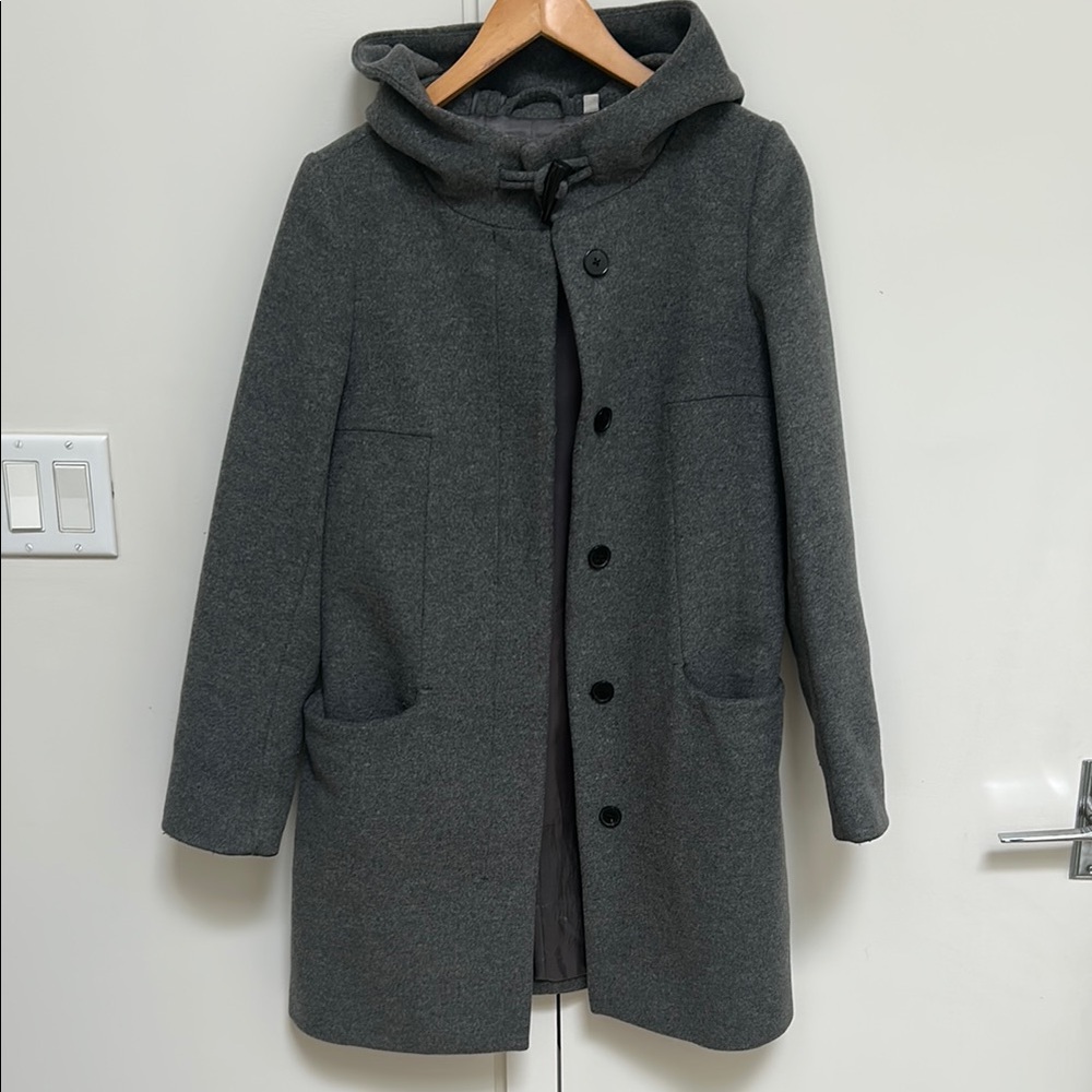 Babaton Grey Hooded Coat